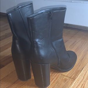 Black Heel Boots with silver bottoms
